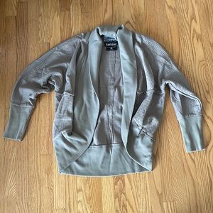 Kenzie Olive Green Brown Sweatshirt Shrug Medium Cotton